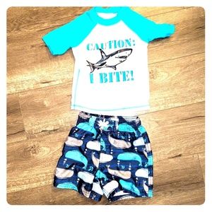 Combo Toddler swim clothes rash-guard and short